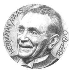 Quelle: ekihd Gezeichnetes Portrait von Hermann Maas mit Jahreszahlen 1877 - 1970